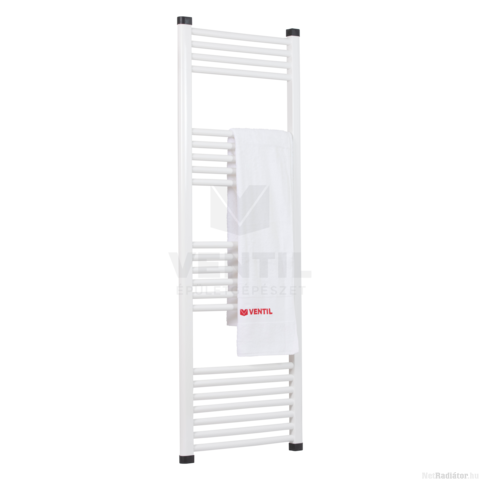 Silver 500X1400 mm egyenes elektromos törölközőszárító radiátor fehér, 600W-os fehér termosztátos fűtőpatronnal, végdugóval